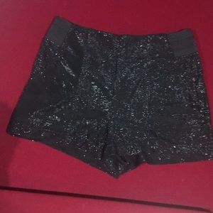 Women’s sparkly black high waisted shorts